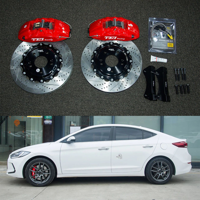 comprare 4 Piston Racing Caliper Hyudnai grande kit di freno 330*28 MM High Carbon Disc Racing And Brake Pads Per Elantra 17 Inch Rim fabbricazione online