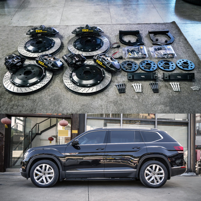 comprare Forgia VW grande kit freno anteriore 6 pistoni e posteriore 4 pistoni pinza con mantenere EPB piccolo pinza per Teramont 20 pollici fabbricazione online