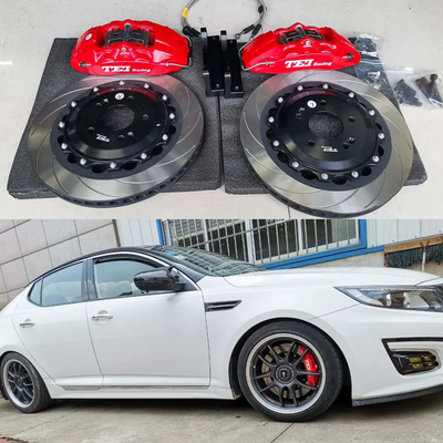 comprare 4 Piston Racing Caliper Brake Kit Con 330*28 MM High Carbon Disc Racing And Brake Pads Per Kia K3 17 Pollici Rim fabbricazione online