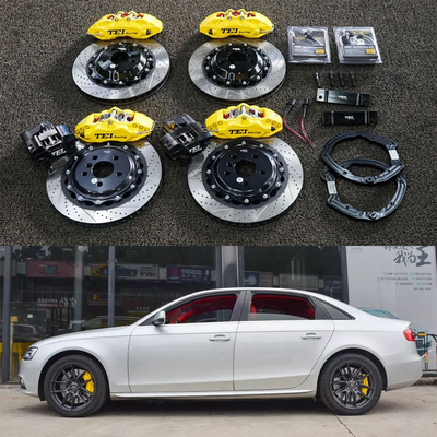 comprare BBK Audi Big Brake Kit per A4 B8 18 pollici Car Rim Front 6 e Rear 4 Piston Caliper per mantenere la funzione EBP fabbricazione online