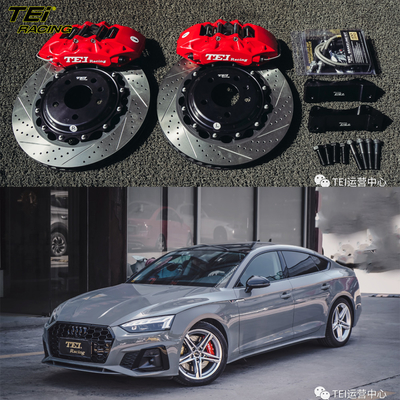 comprare Kit freno frontale grande 6 pinza a pistoni con rotore 355x32mm BBK sistema di frenatura automatica per Audi A5 18 pollici cerchiera auto fabbricazione online