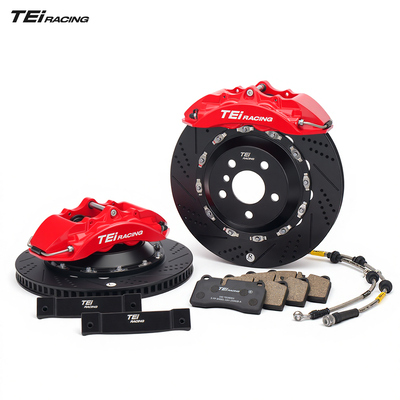 qualità  Front Big Brake Kit 4 Piston Caliper With 355x28mm Rotor BBK Auto Brake System For Audi A4 A6 18 Inch Car Rim Fabbrica